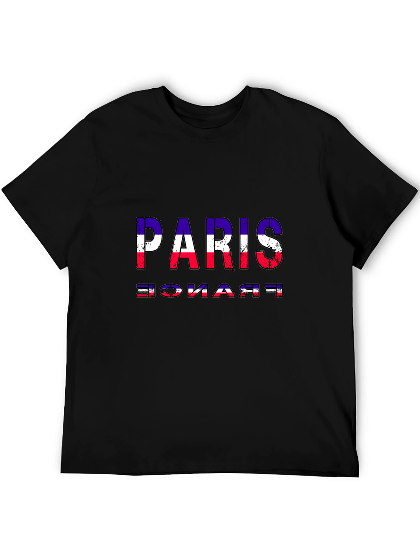 Paris France Flag T-Shirt Black