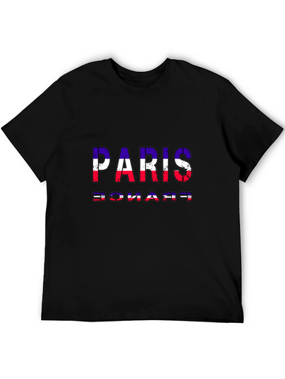 Paris France Flag T-Shirt Black