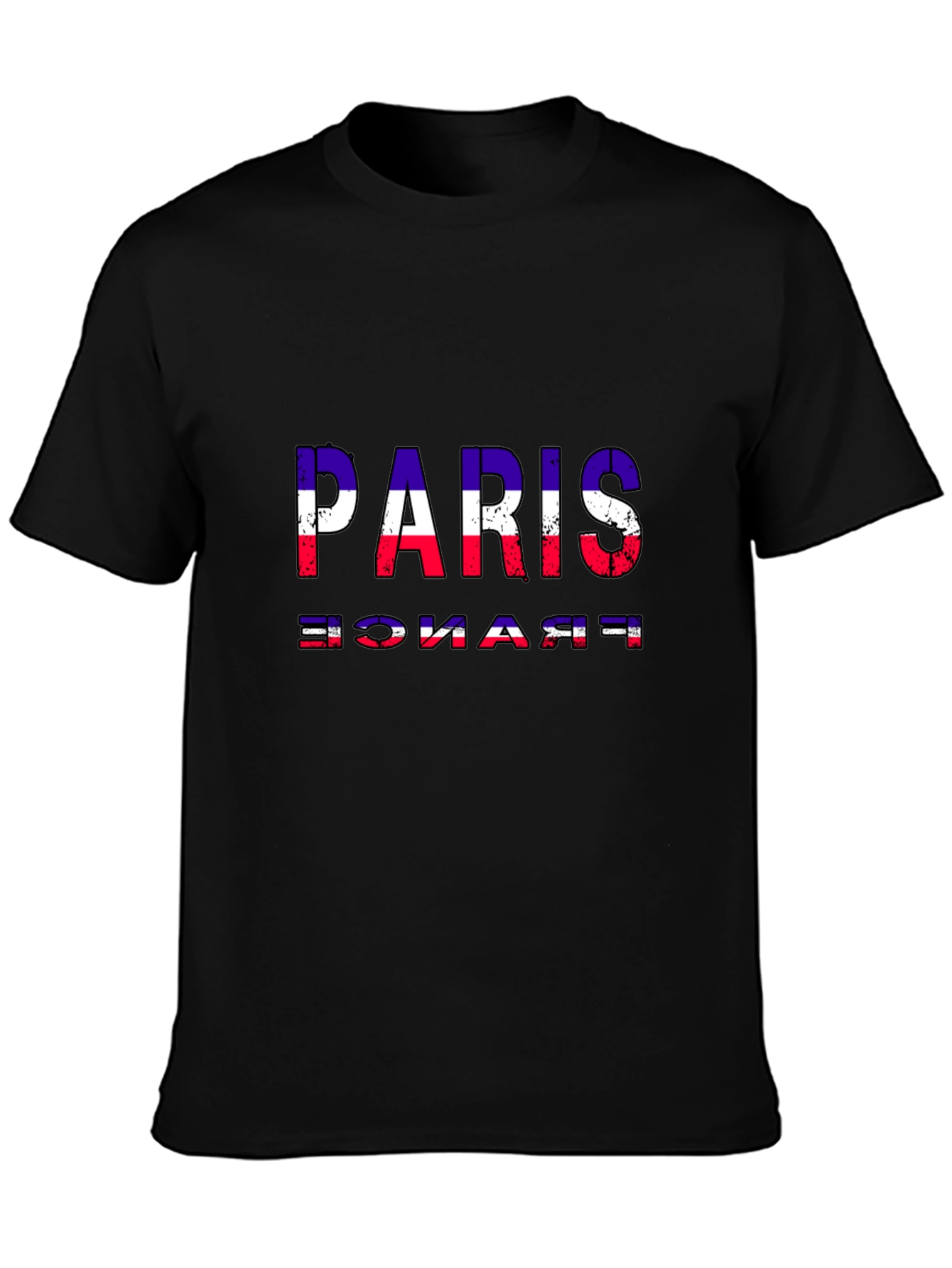 Paris France Flag T-Shirt Black