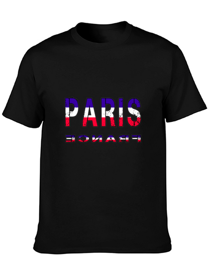 Paris France Flag T-Shirt Black