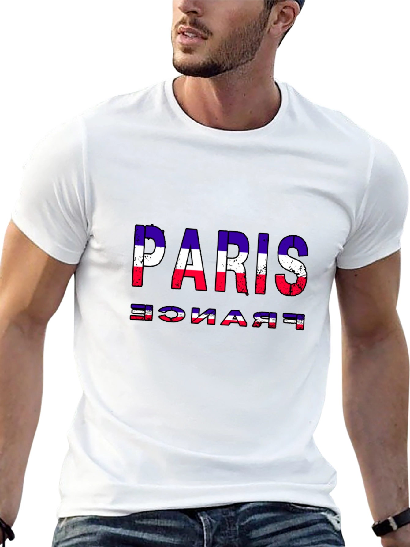 Paris France Flag T-Shirt Black