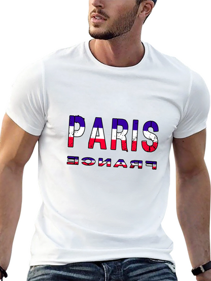 Paris France Flag T-Shirt Black