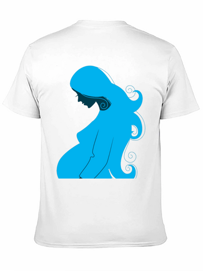 Pregnant Woman Graphic Tee - Black