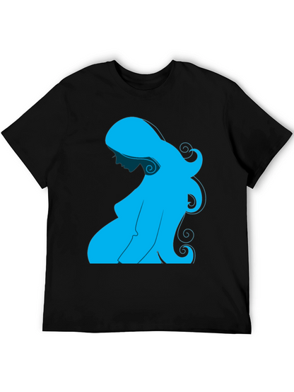 Pregnant Woman Graphic Tee - Black
