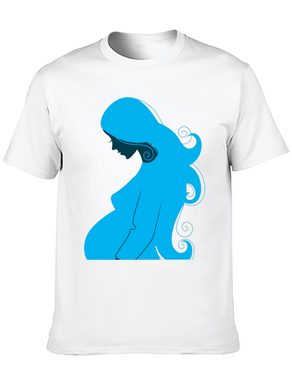 Pregnant Woman Graphic Tee - Black