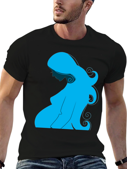 Pregnant Woman Graphic Tee - Black