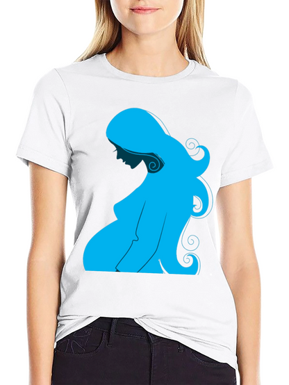 Pregnant Woman Graphic Tee - Black
