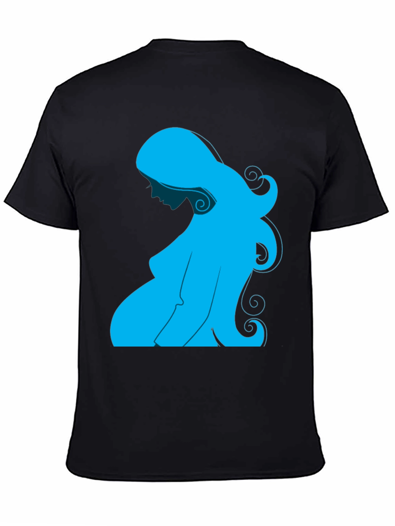 Pregnant Woman Graphic Tee - Black