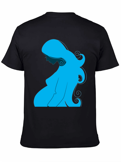 Pregnant Woman Graphic Tee - Black