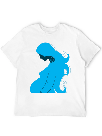 Pregnant Woman Graphic Tee - Black