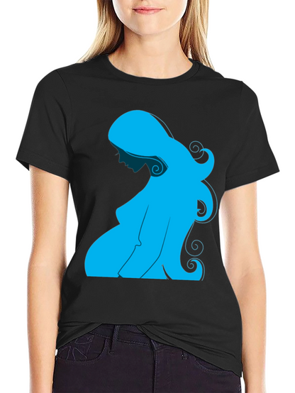 Pregnant Woman Graphic Tee - Black