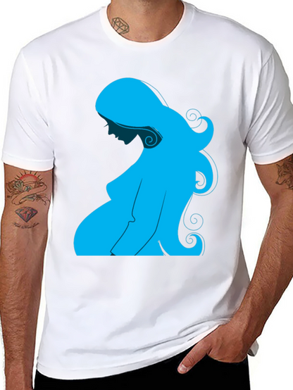 Pregnant Woman Graphic Tee - Black