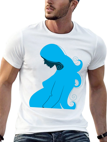 Pregnant Woman Graphic Tee - Black