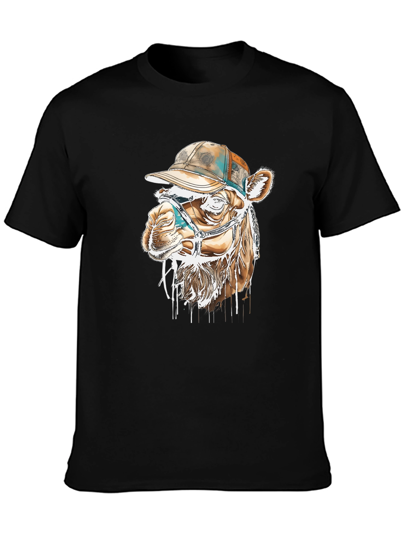Camel Tee with Hat - Unique Graphic Print