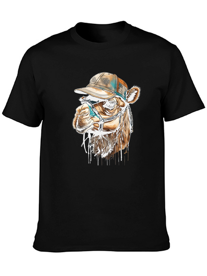 Camel Tee with Hat - Unique Graphic Print