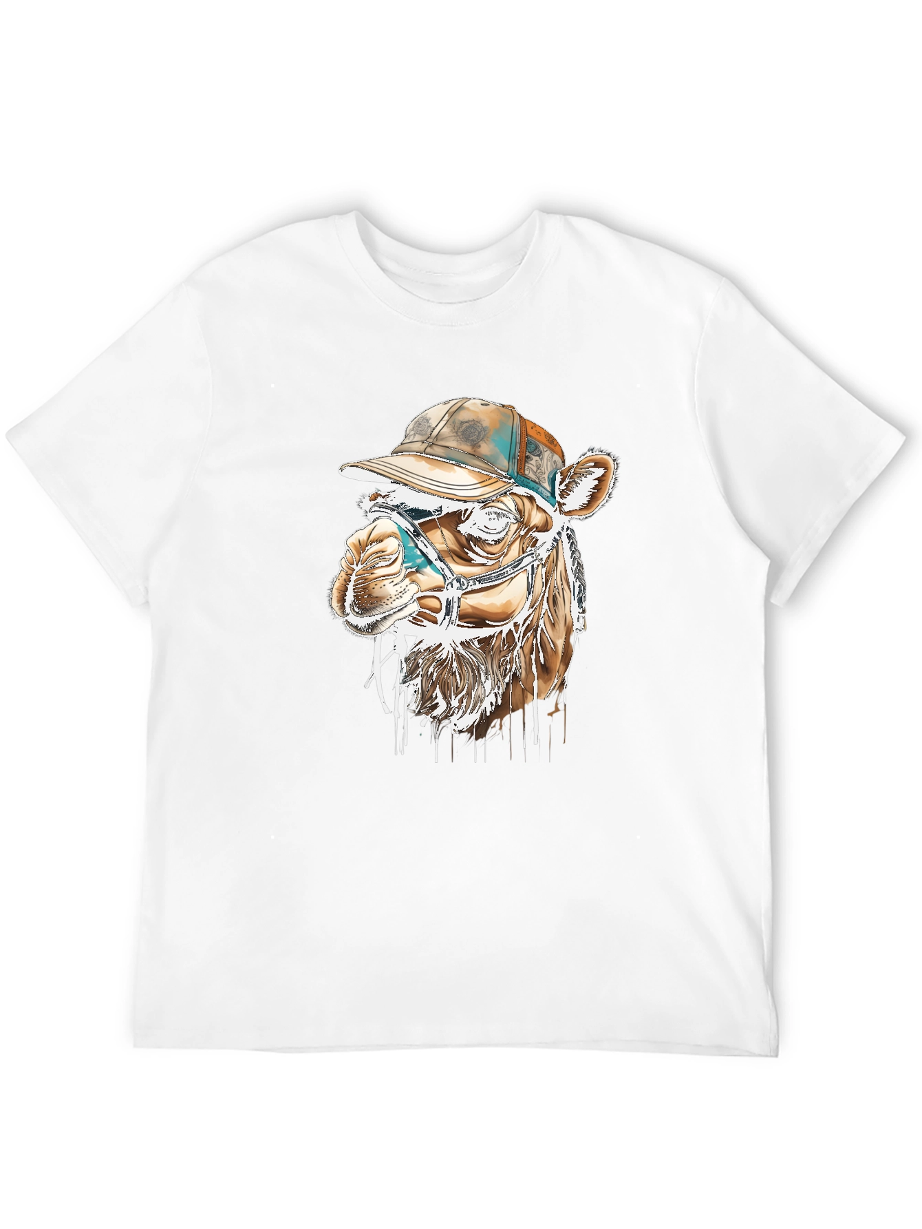 Camel Tee with Hat - Unique Graphic Print