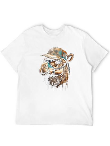 Camel Tee with Hat - Unique Graphic Print