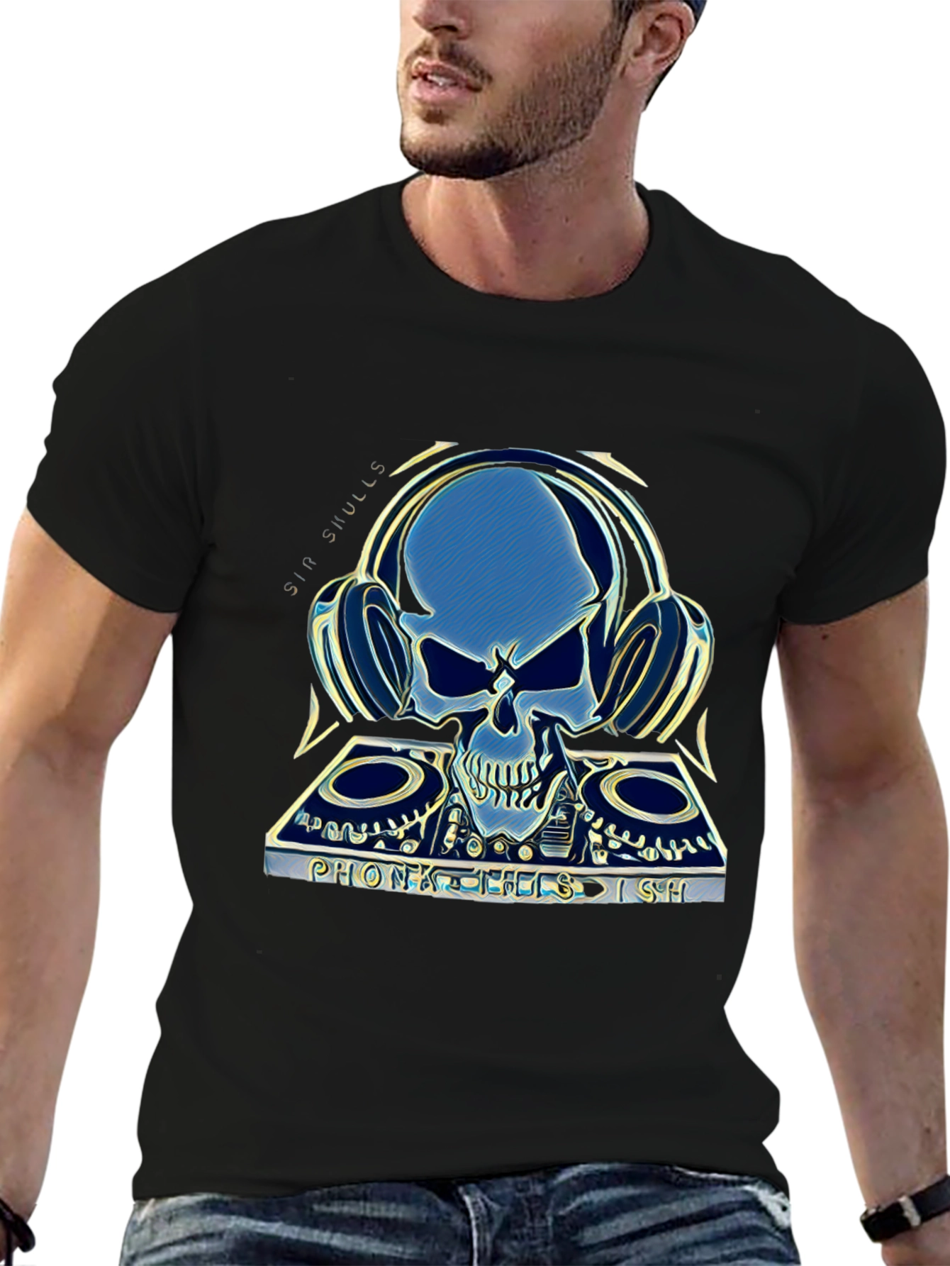 Skull DJ Graphic T-Shirt - Sin Skulls Collection