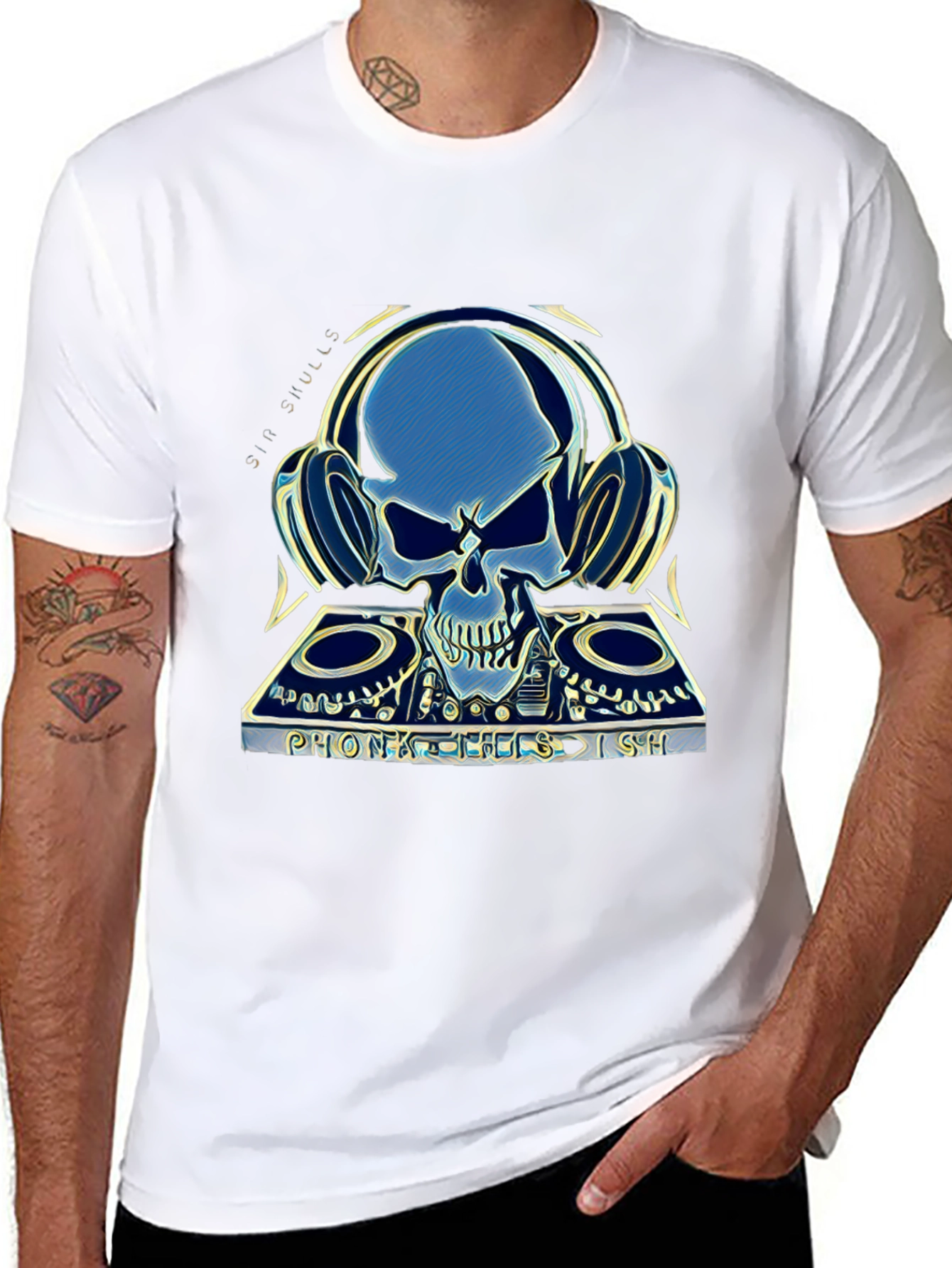 Skull DJ Graphic T-Shirt - Sin Skulls Collection