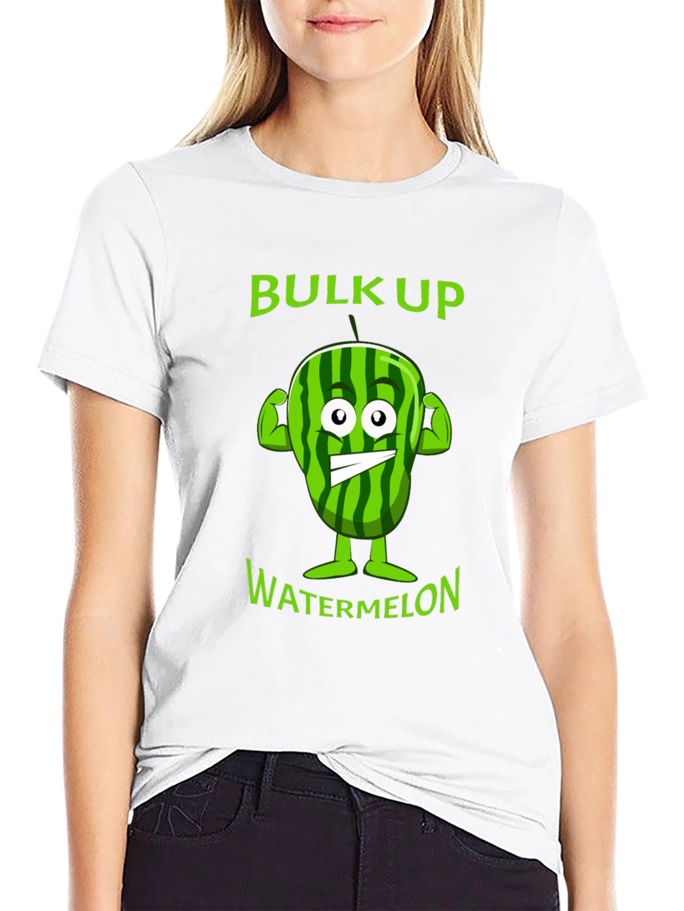 Funny Bulk Up Watermelon Graphic T-Shirt