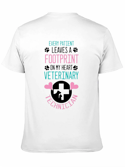 Veterinary Technician Footprint Heart T-Shirt