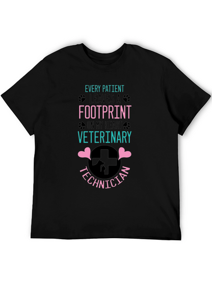 Veterinary Technician Footprint Heart T-Shirt