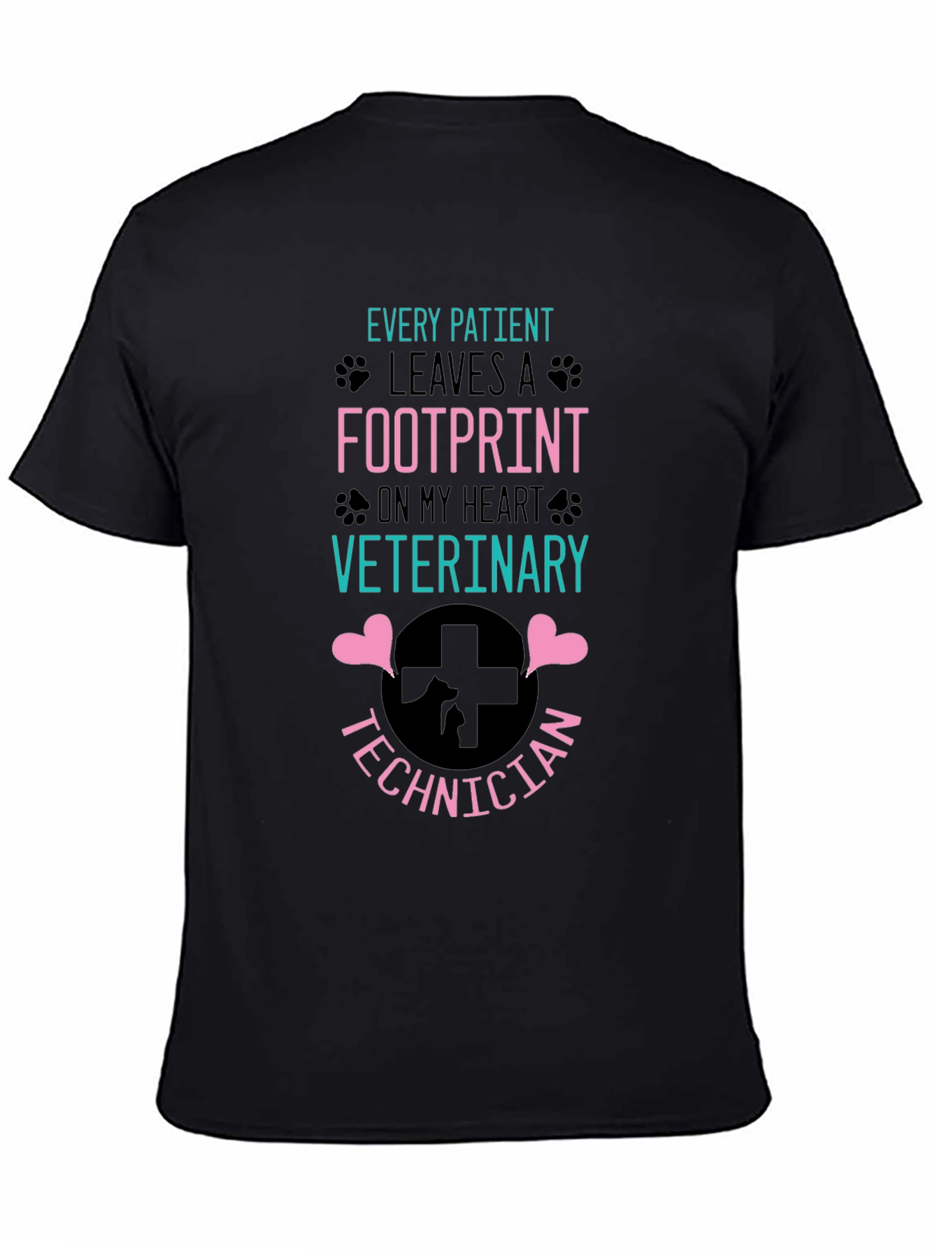 Veterinary Technician Footprint Heart T-Shirt