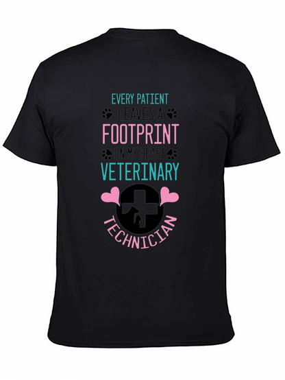 Veterinary Technician Footprint Heart T-Shirt