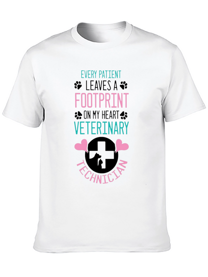 Veterinary Technician Footprint Heart T-Shirt