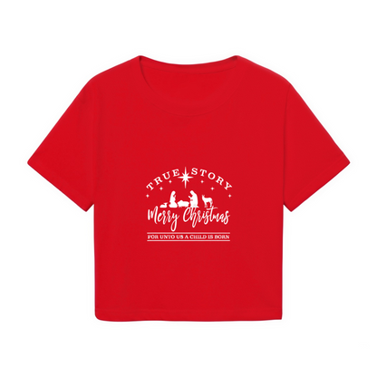 True Story Nativity Scene Religious Christmas Crop Top