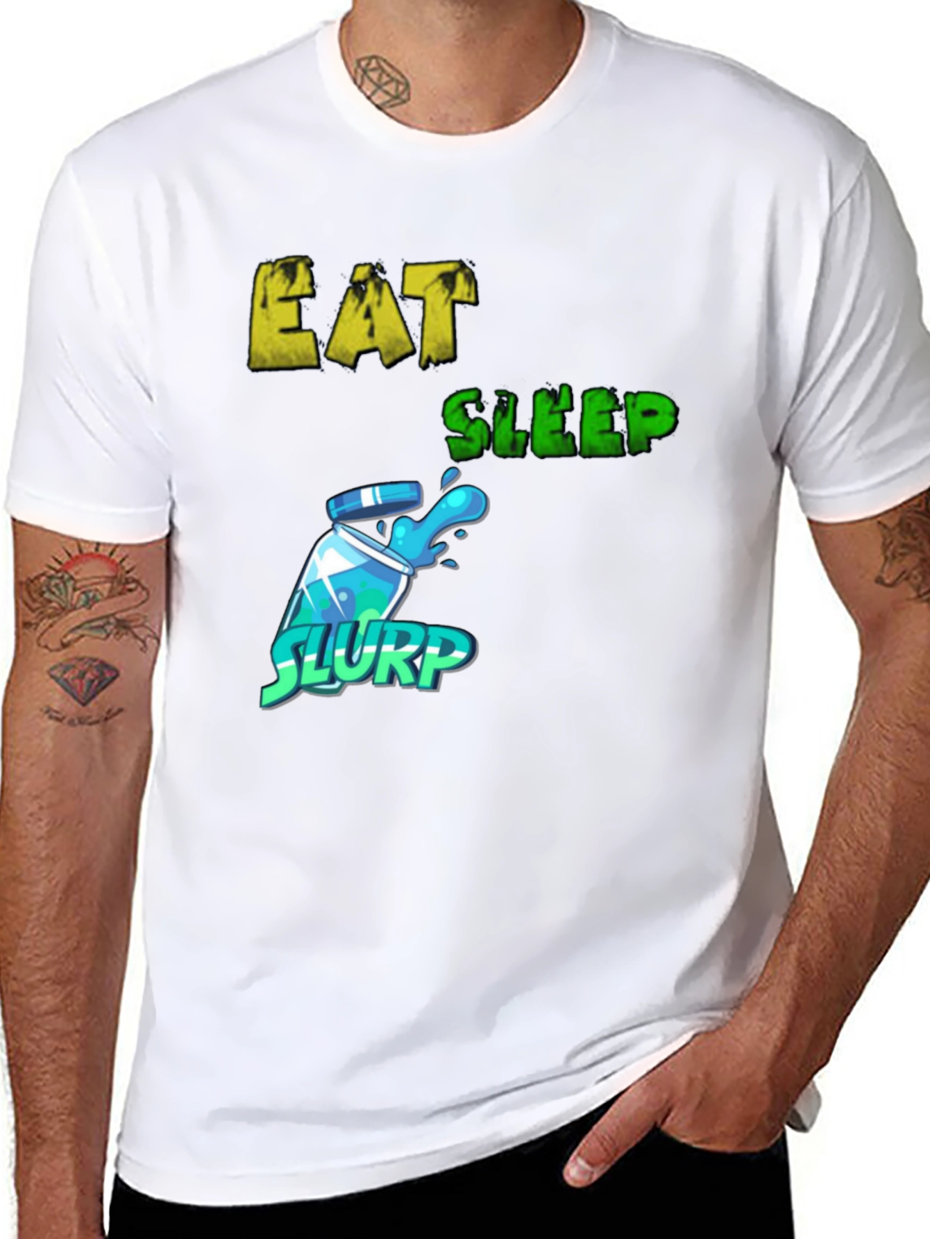 Eat Sleep Slurp Graphic Tee - Gamer T-Shirt