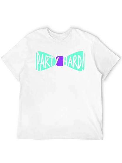 Party Hard Bowtie Graphic Black T-Shirt