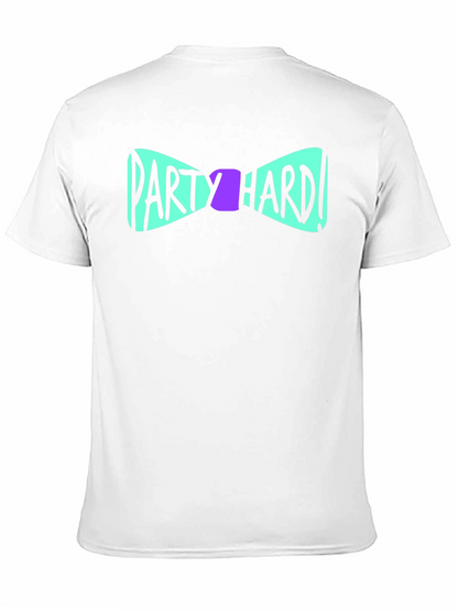 Party Hard Bowtie Graphic Black T-Shirt