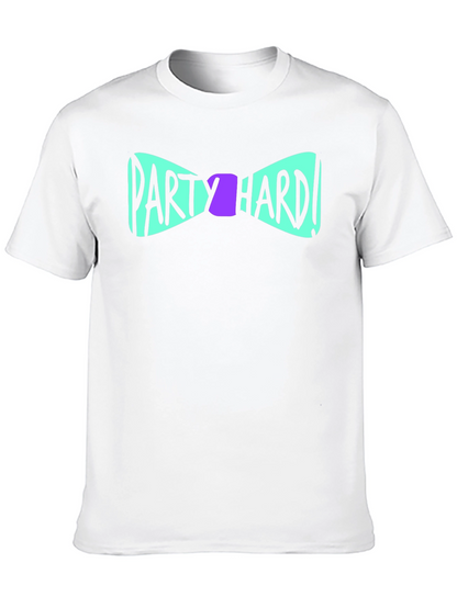 Party Hard Bowtie Graphic Black T-Shirt