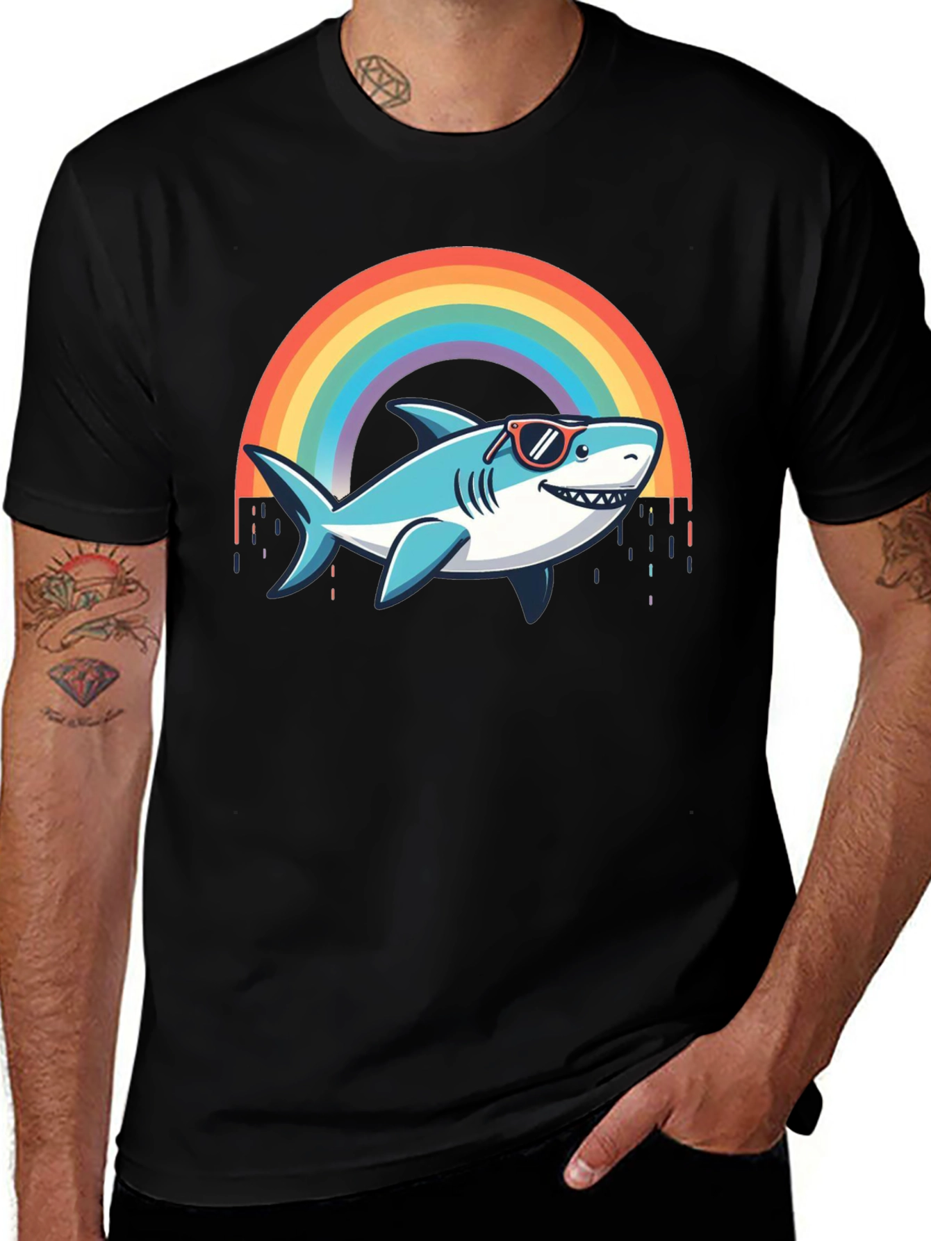 Rainbow Shark T-Shirt - Summer Vibes