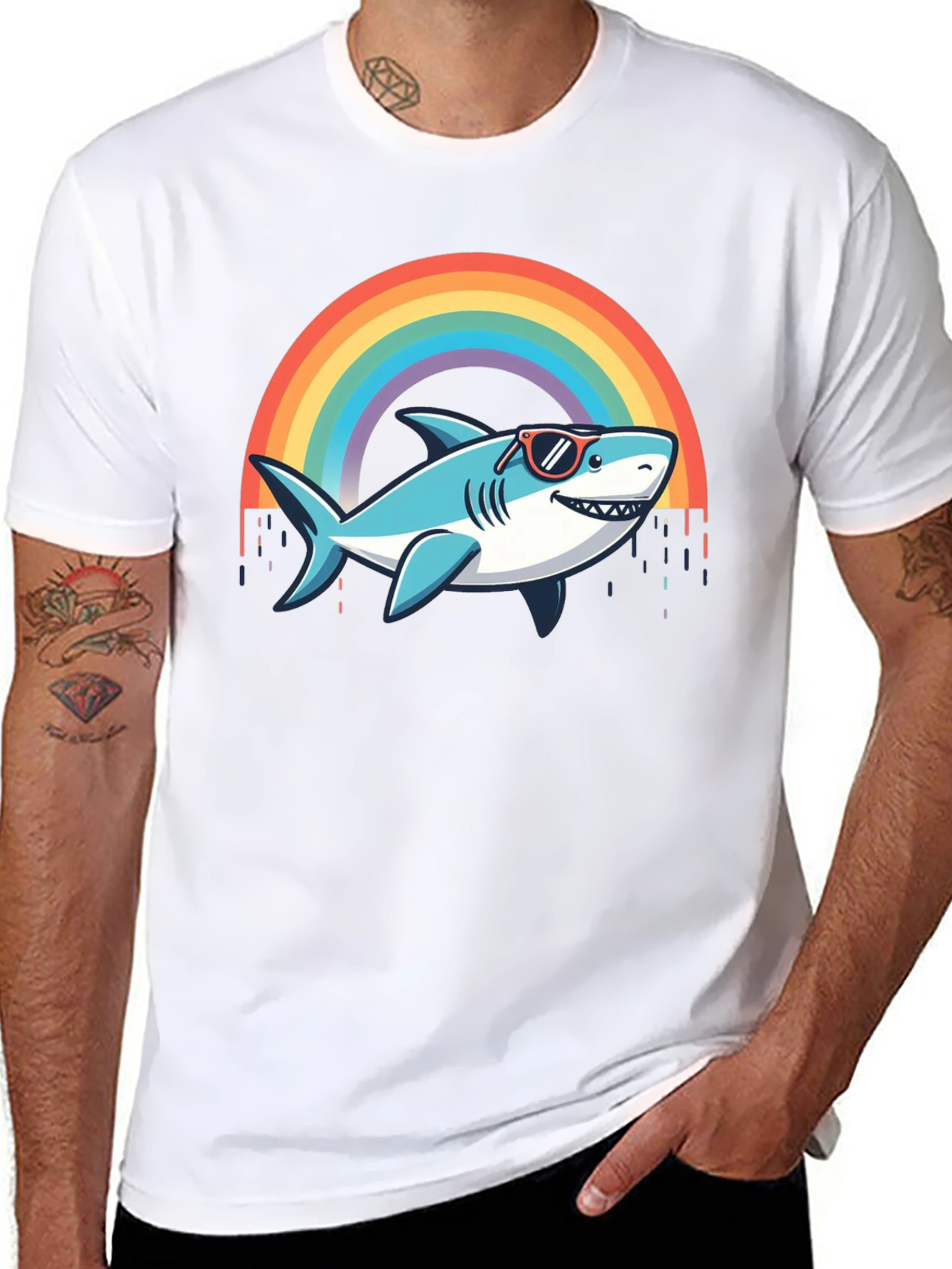 Rainbow Shark T-Shirt - Summer Vibes