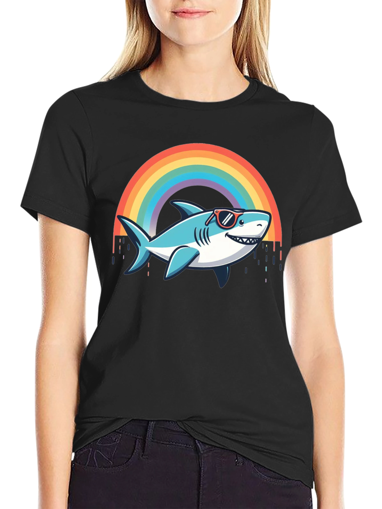 Rainbow Shark T-Shirt - Summer Vibes