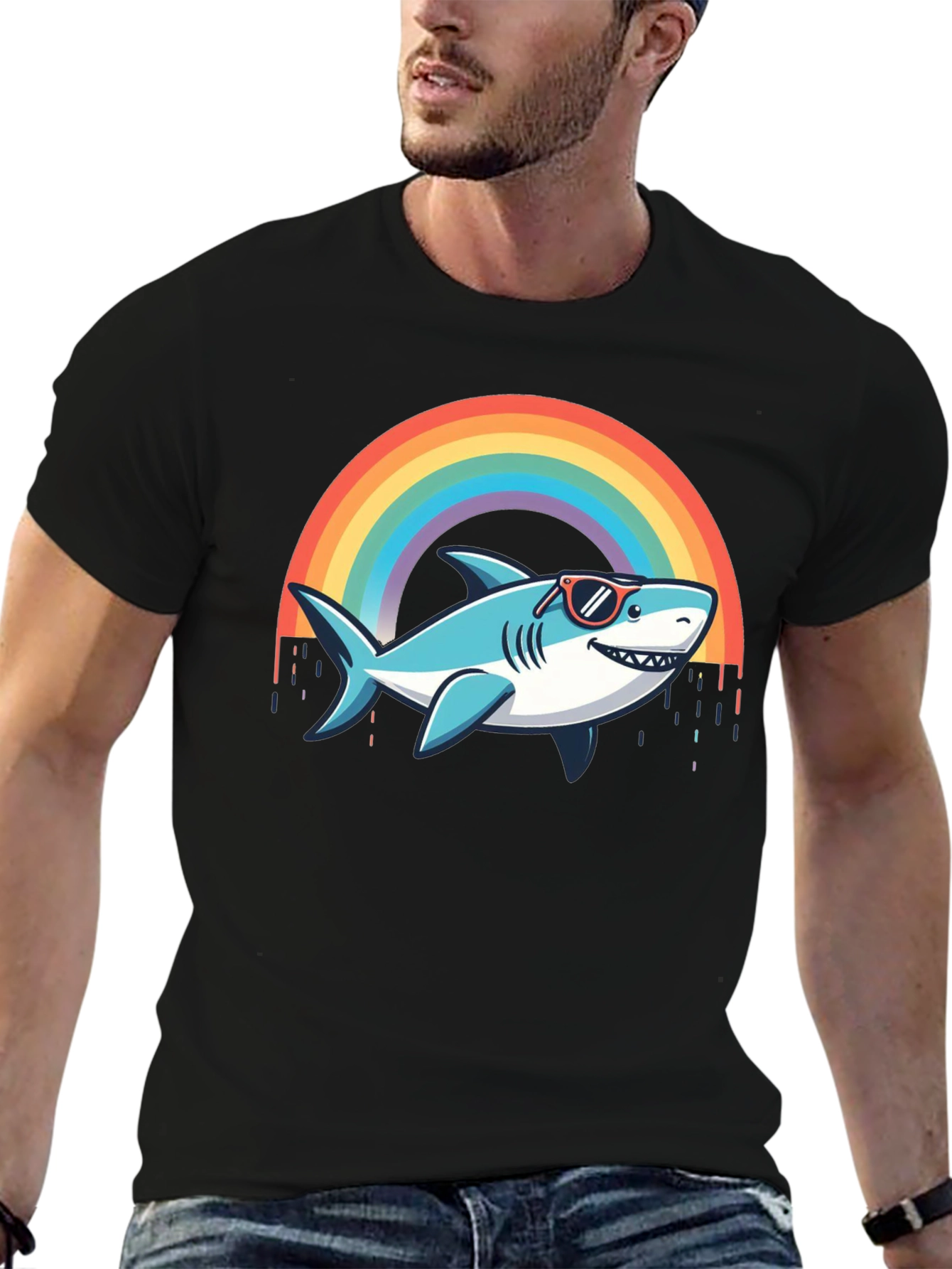 Rainbow Shark T-Shirt - Summer Vibes
