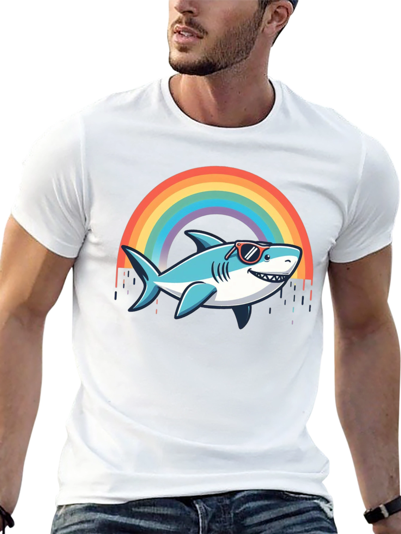 Rainbow Shark T-Shirt - Summer Vibes