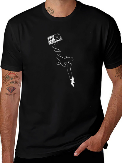 Cassette Tape Man T-Shirt - Retro Music Lover Tee