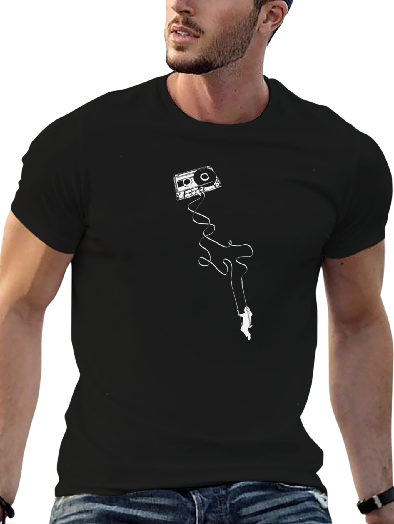 Cassette Tape Man T-Shirt - Retro Music Lover Tee