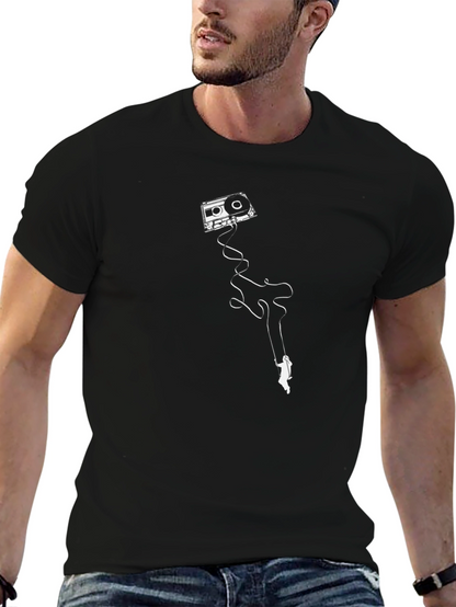 Cassette Tape Man T-Shirt - Retro Music Lover Tee