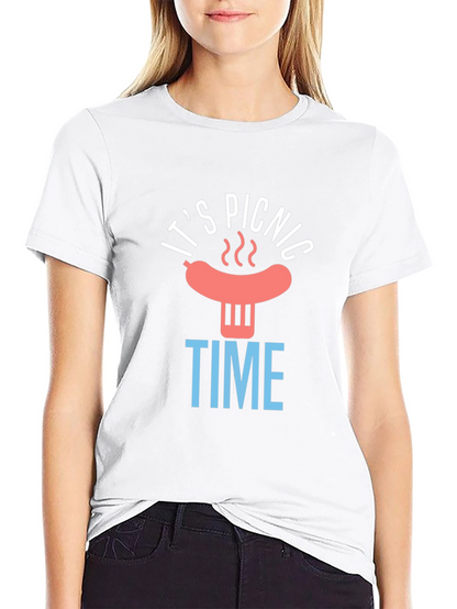 Its Picnic Time Black Graphic T-Shirt