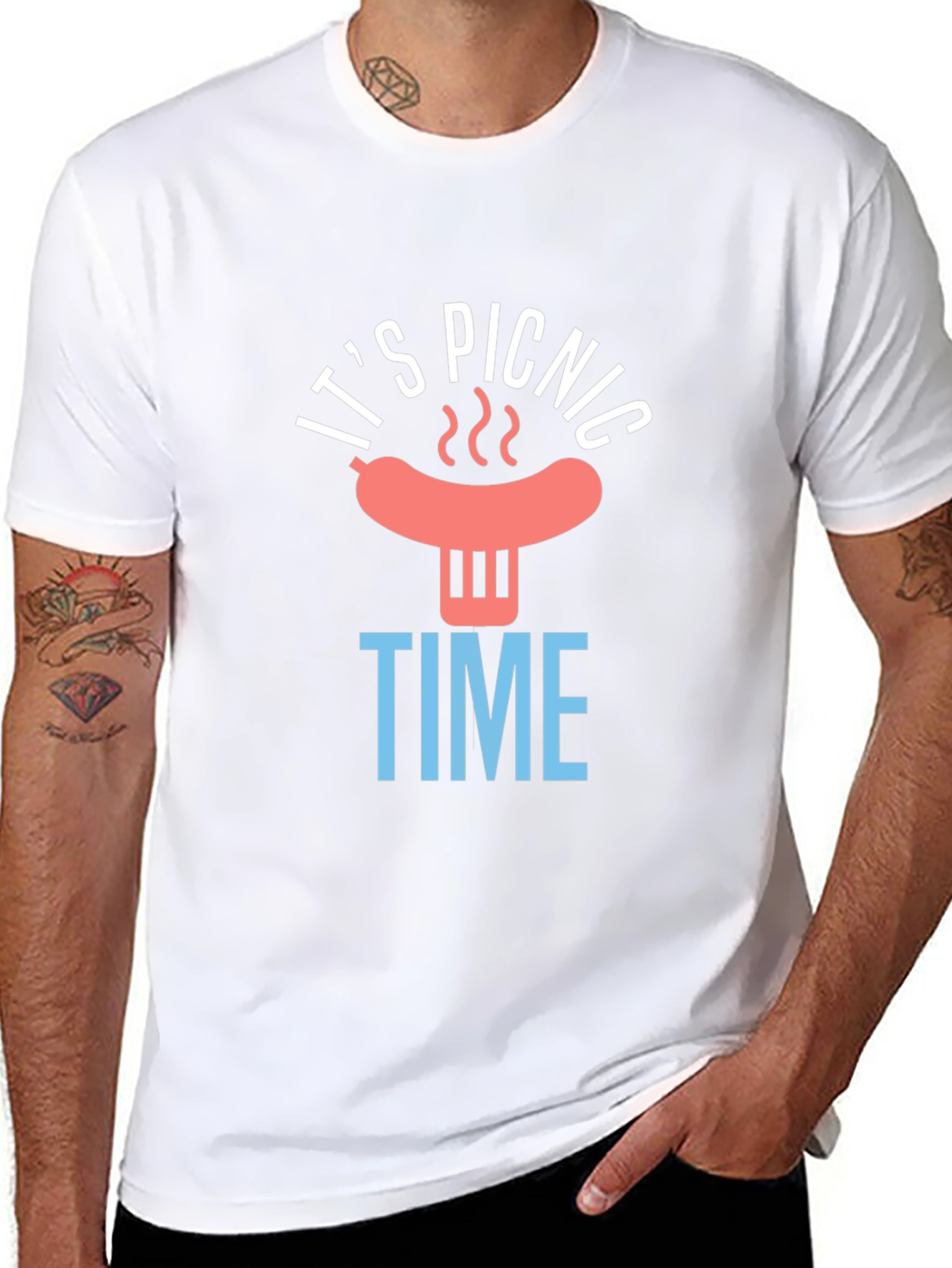 Its Picnic Time Black Graphic T-Shirt