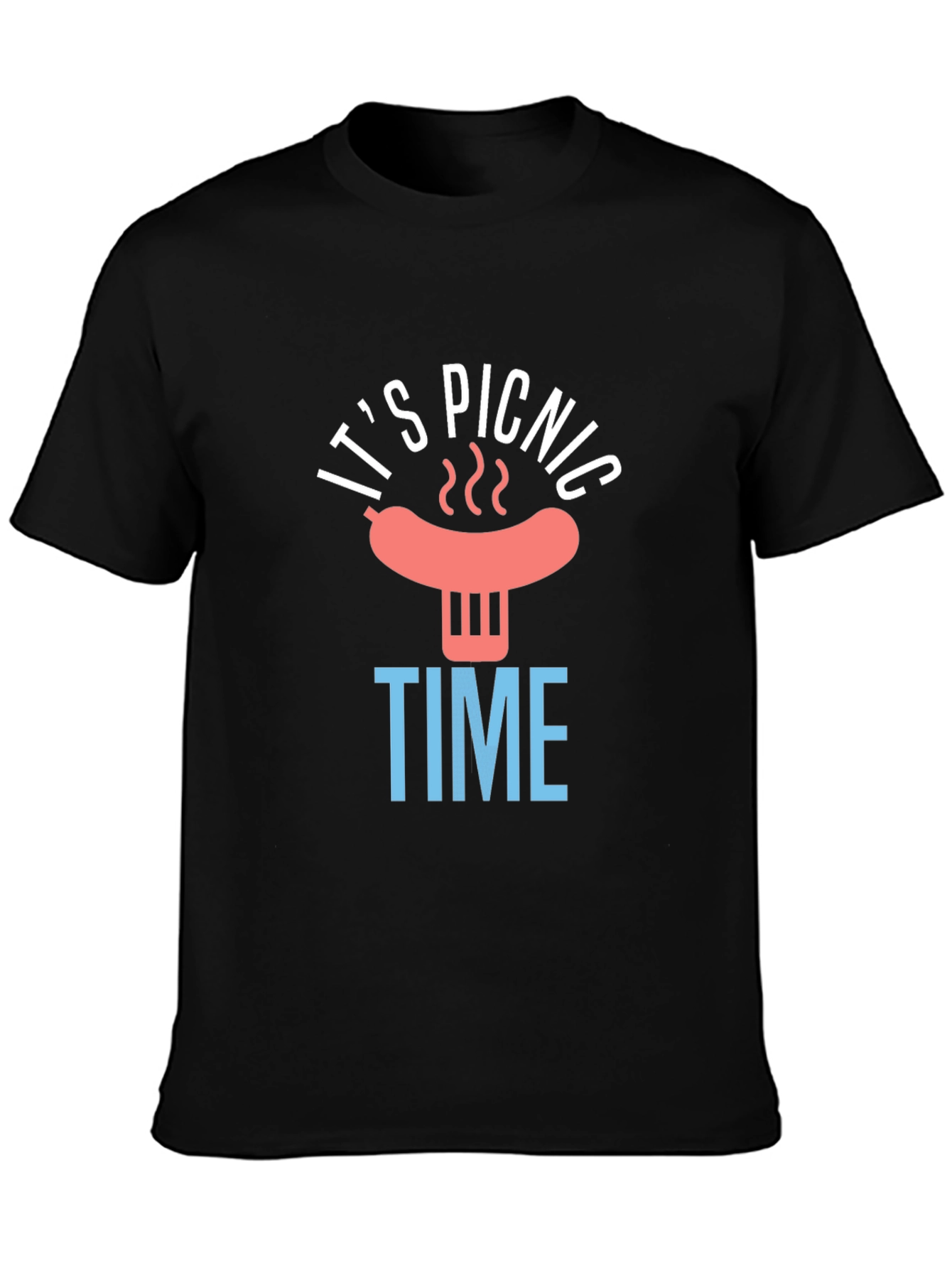 Its Picnic Time Black Graphic T-Shirt