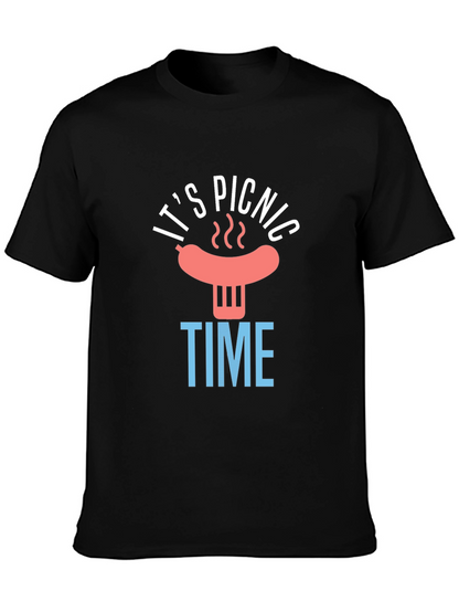 Its Picnic Time Black Graphic T-Shirt