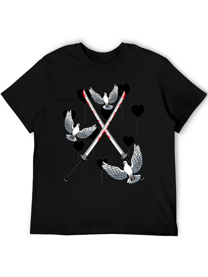 Doves and Swords Graphic T-Shirt