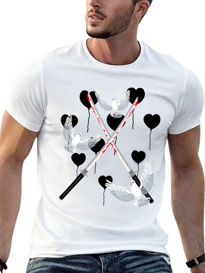 Doves and Swords Graphic T-Shirt