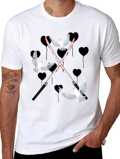 Doves and Swords Graphic T-Shirt
