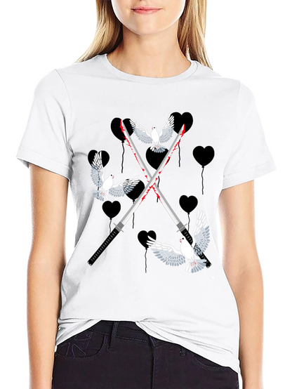 Doves and Swords Graphic T-Shirt
